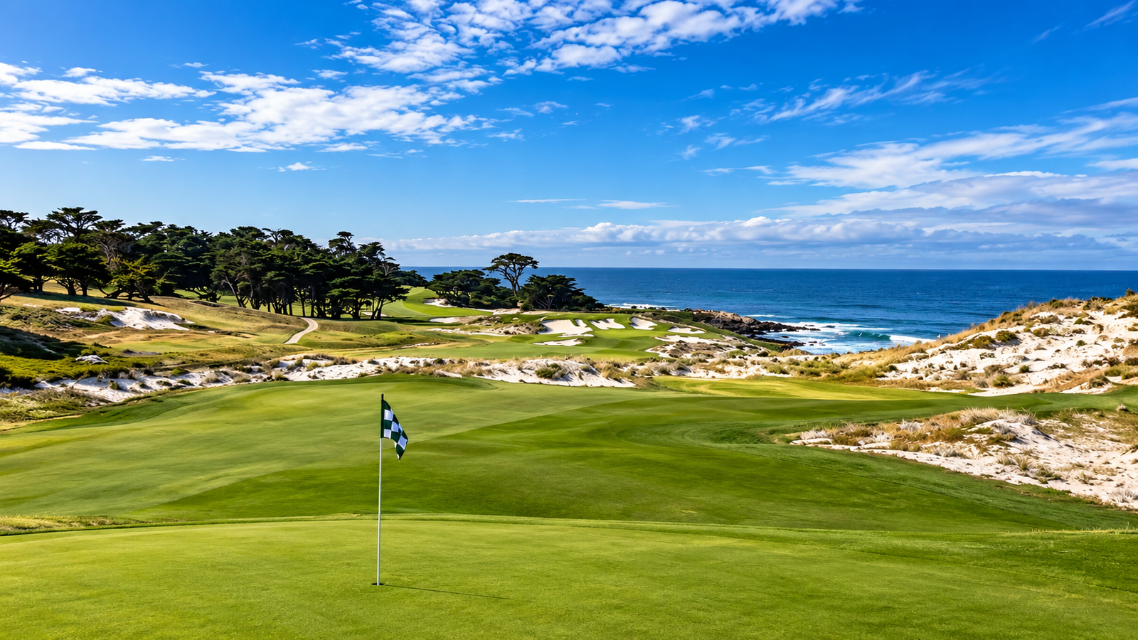 Cypress Point golf course overlooking the Pacific Ocean in Pebble Beach, California